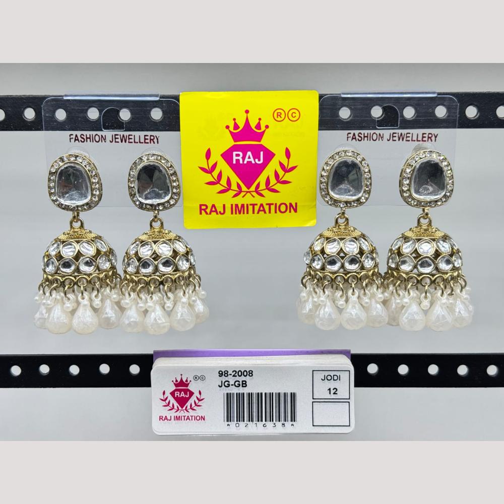 Raj Imitation Kundan Jhumki Earrings