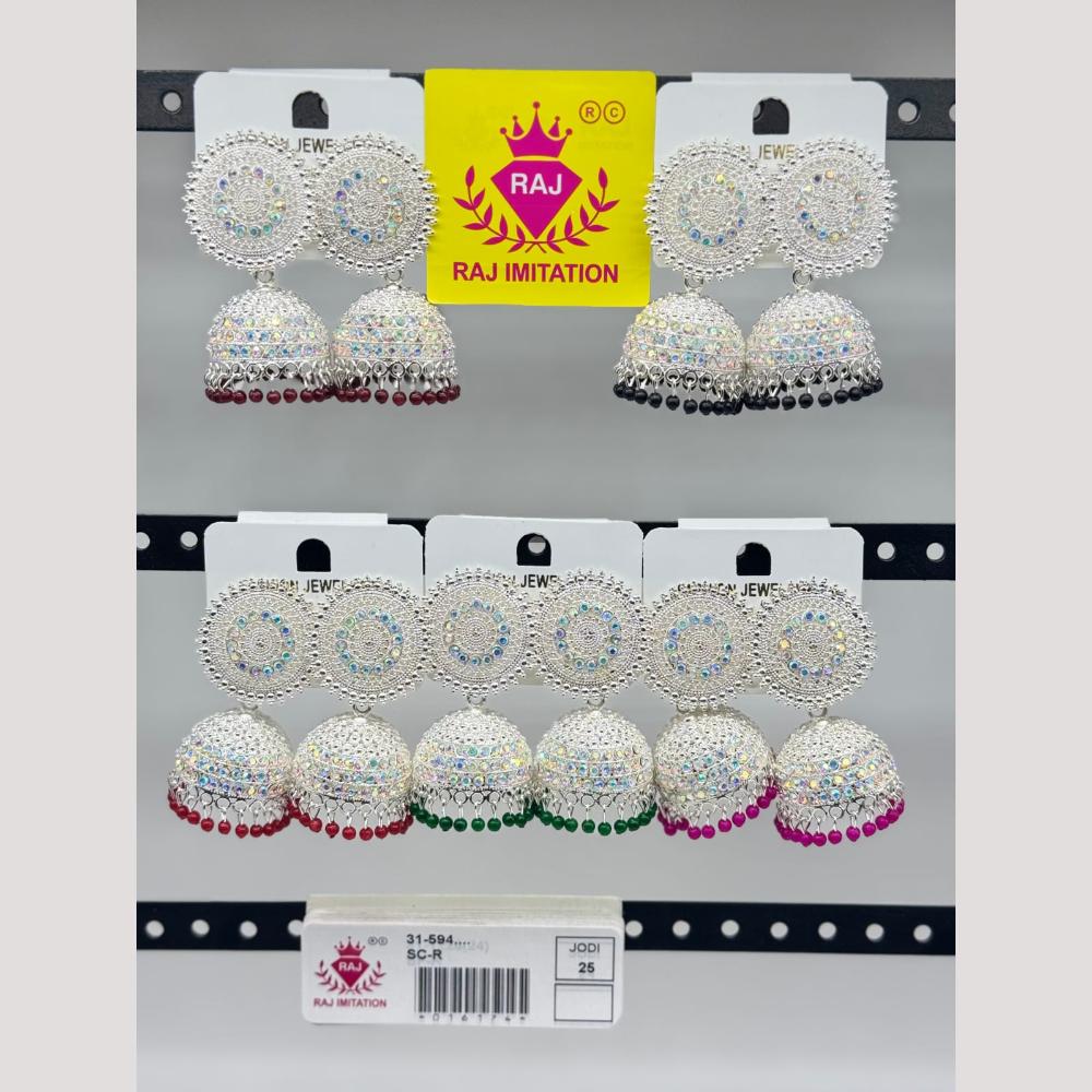 Raj Imitation Austrian And Beads Jhumki Earrings