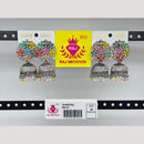 Raj Imitation Oxidised Austrian And Beads Jhumki Earrings