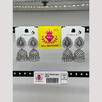 Raj Imitation Oxidised Austrian And Beads Jhumki Earrings