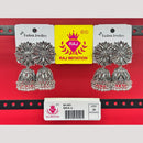 Raj Imitation Oxidised Austrian And Beads Jhumki Earrings