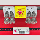 Raj Imitation Oxidised Austrian And Beads Jhumki Earrings