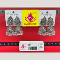 Raj Imitation Oxidised Austrian And Beads Jhumki Earrings