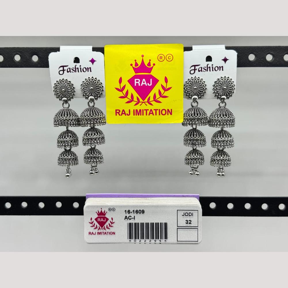 Raj Imitation Oxidised Beads Jhumki Earrings