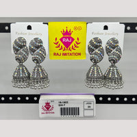 Raj Imitation Oxidised Austrian And Beads Jhumki Earrings