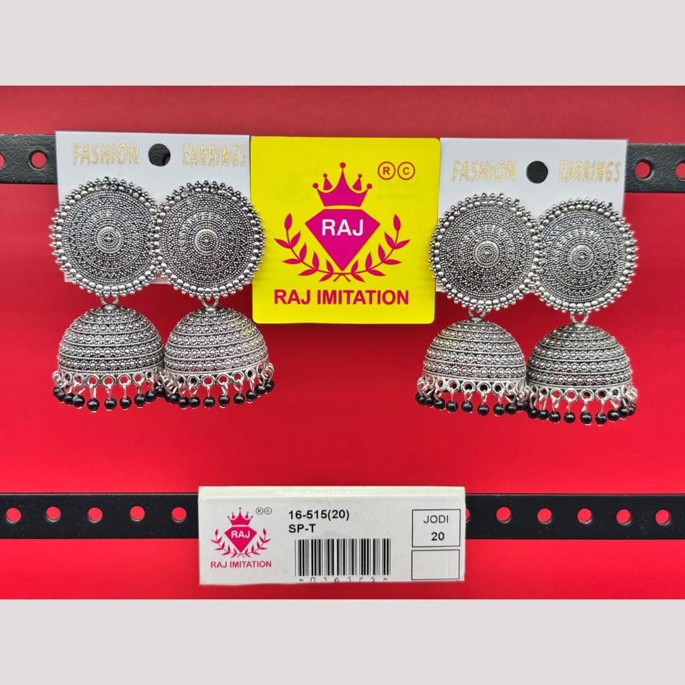 Raj Imitation Oxidised Beads Jhumki Earrings