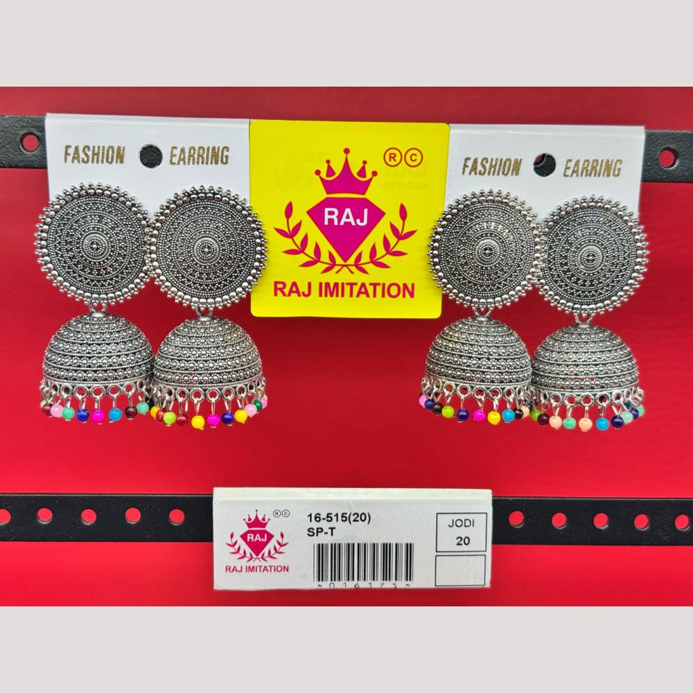 Raj Imitation Oxidised Beads Jhumki Earrings