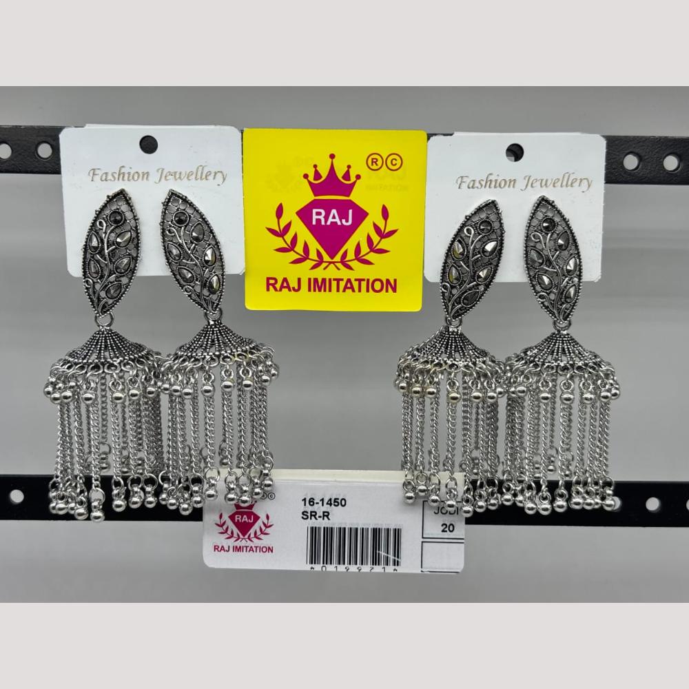 Raj Imitation Oxidised Beads Jhumki Earrings