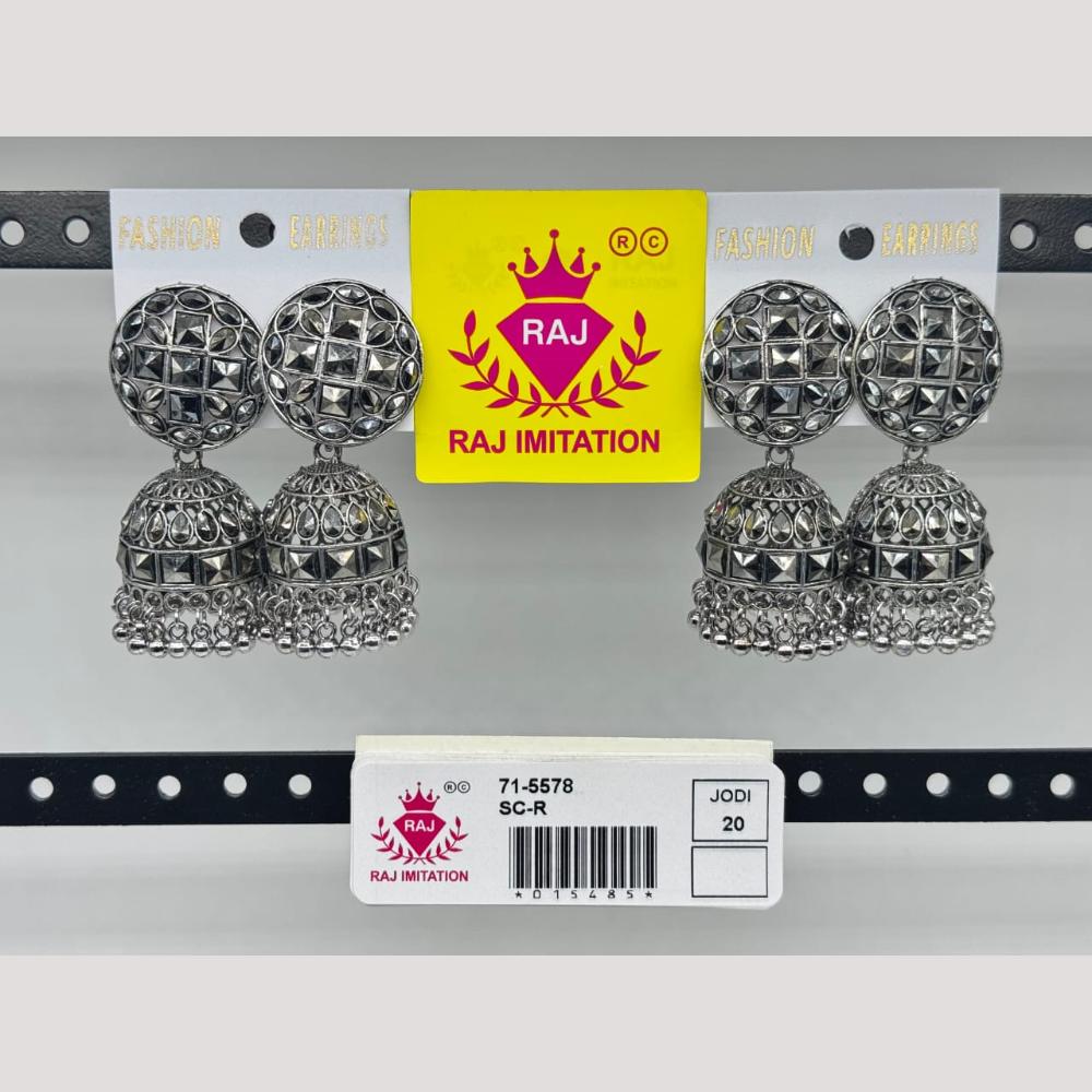 Raj Imitation Oxidised Beads Jhumki Earrings