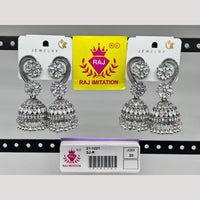 Raj Imitation Oxidised Austrian And Beads Jhumki Earrings