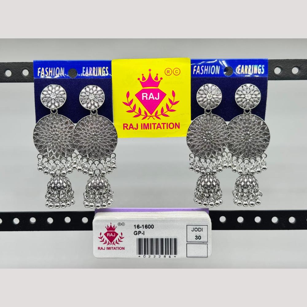 Raj Imitation Oxidised Beads Jhumki Earrings