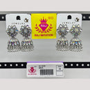 Raj Imitation Oxidised Crystal Stone And Beads Jhumki Earrings