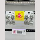 Raj Imitation Oxidised Crystal Stone And Beads Jhumki Earrings