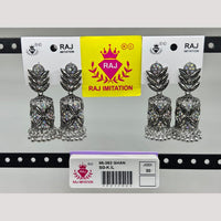 Raj Imitation Oxidised Austrian And Beads Jhumki Earrings