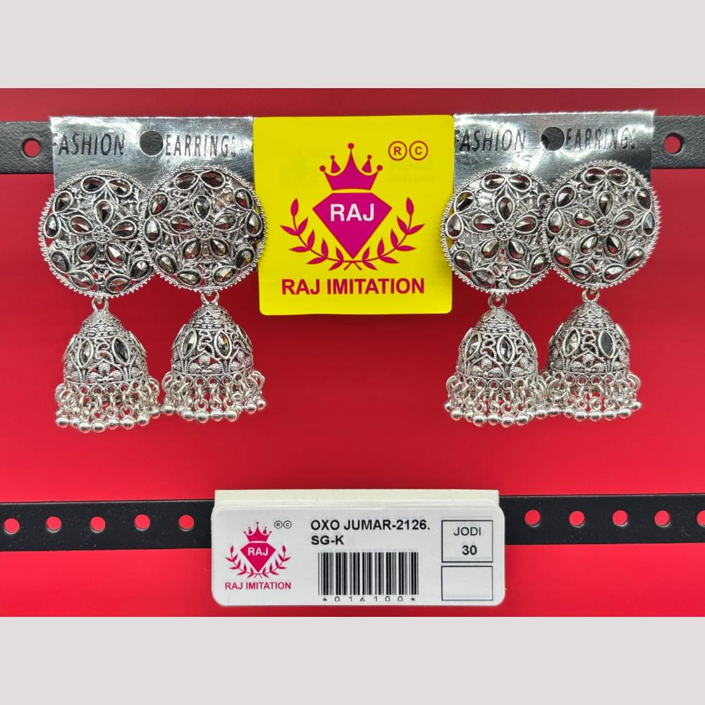 Raj Imitation Oxidised Beads Jhumki Earrings