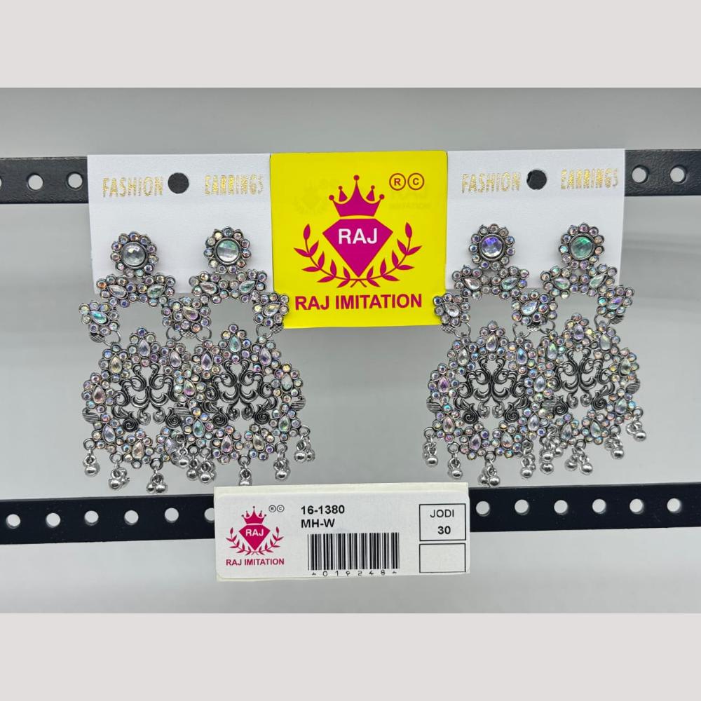 Raj Imitation Oxidised Austrian And Beads Dangler Earrings