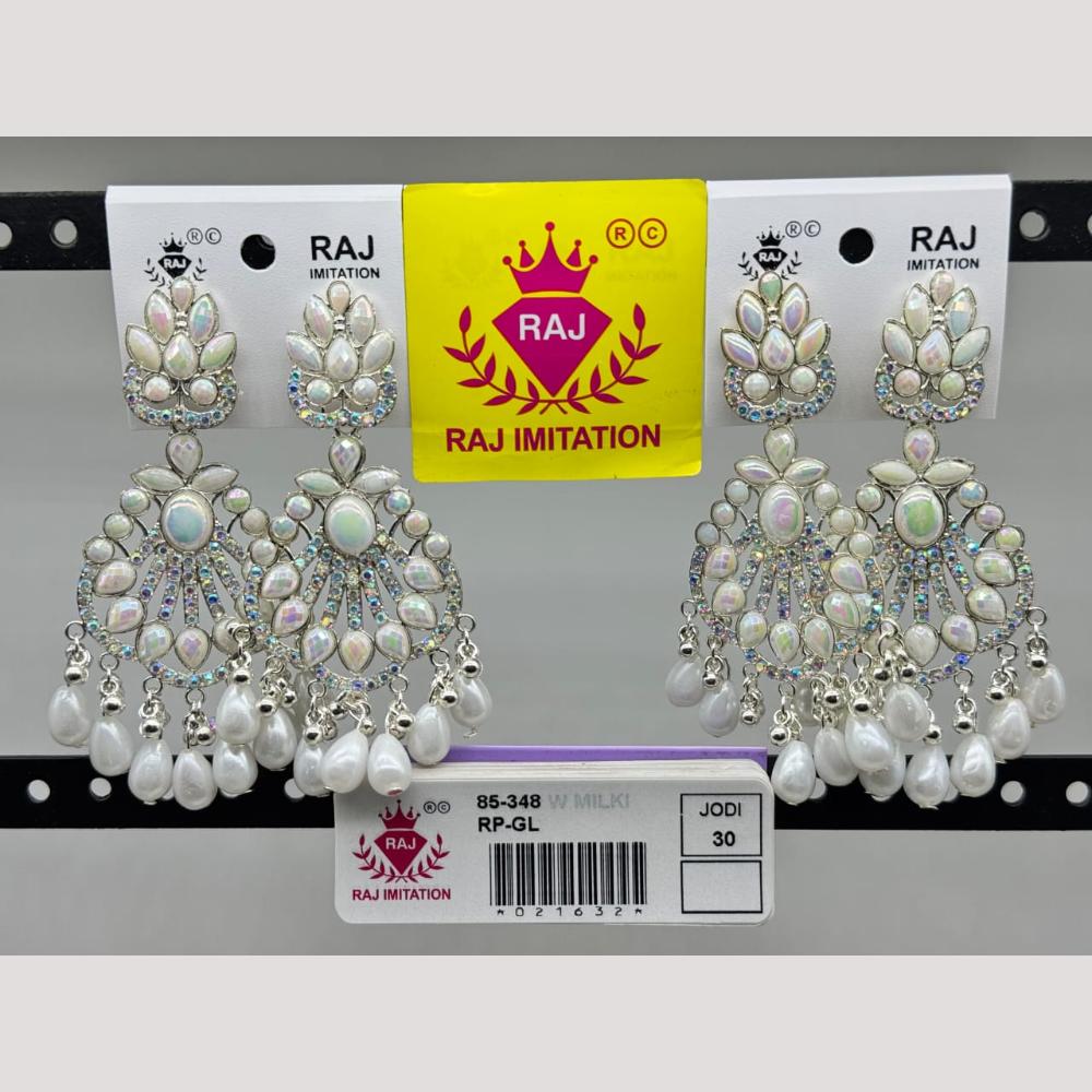 Raj Imitation Pota Stone And Beads Dangler Earrings