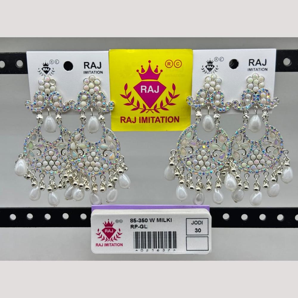 Raj Imitation Pota Stone And Beads Dangler Earrings