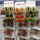 Raj Imitation Crystal And Pearls Jhumki Earrings