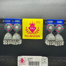 Raj Imitation Oxidised Plated Crystal Stone And Ghungroo Jhumki Earrings