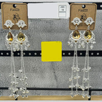 Raj Imitation Oxidised Plated Crystal Stone And Ghungroo Kashmiri Dangler Earrings for Women (Pack of 12)
