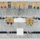 Raj Imitation Oxidised Plated Pota Stone And Ghungroo Kashmiri Dangler Earrings for Women (Pack of 18)