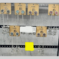 Raj Imitation Oxidised Plated Pota Stone And Ghungroo Kashmiri Dangler Earrings for Women (Pack of 15)