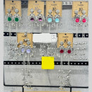 Raj Imitation Oxidised Plated Pota Stone And Ghungroo Kashmiri Dangler Earrings for Women (Pack of 12)