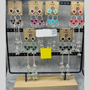 Raj Imitation Silver Plated Pota Stone And Ghungroo Kashmiri Dangler Earrings for Women (Pack of 12)