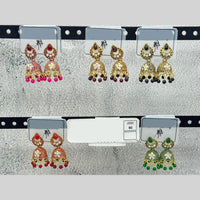 Raj Imitation Traditional Austrian Stone And Pearl Jhumki Earrings for Women (Set of 60)