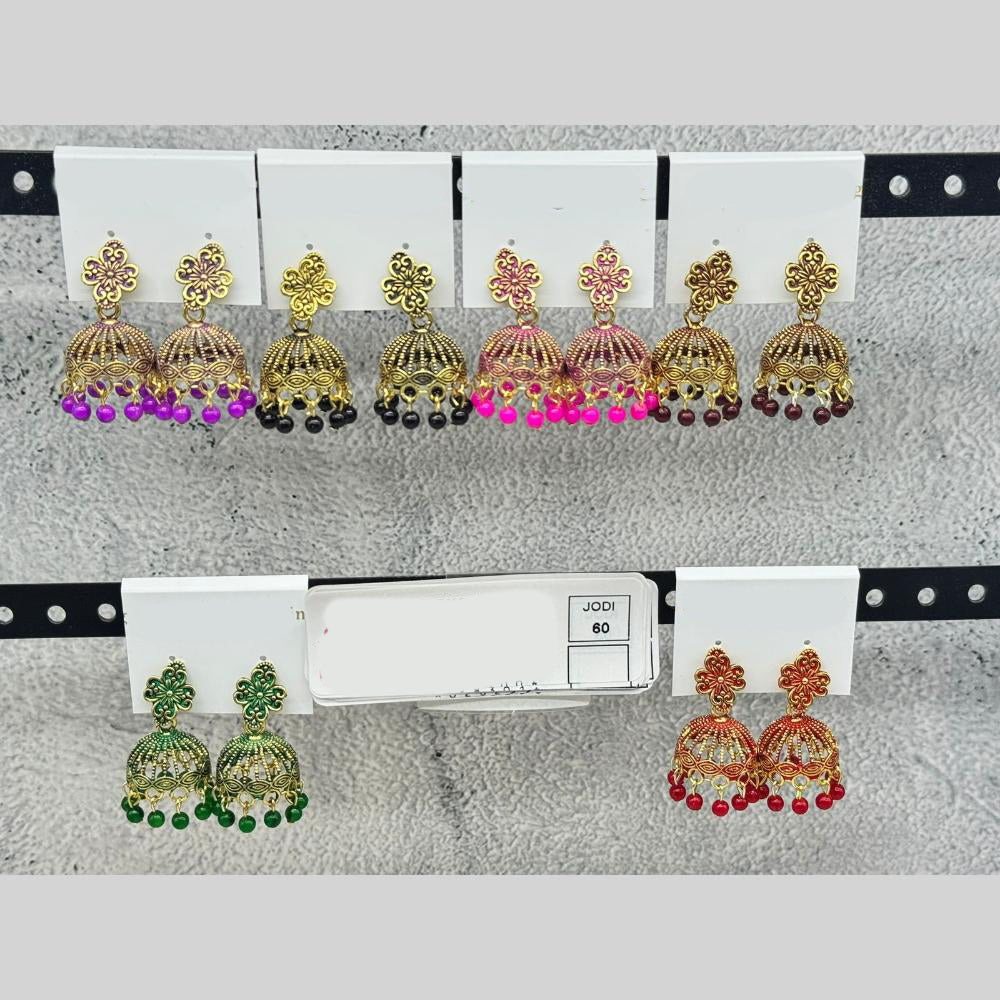 Raj Imitation Traditional Pearl Jhumki Earrings for Women (Set of 60)