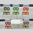 Raj Imitation Traditional Pota Stone And Austrian Pearl Jhumki Earrings for Women (Set of 36)