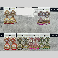 Raj Imitation Traditional Austrian Stone And Pearl Jhumki Earrings for Women (Set of 30)