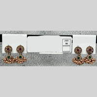 Raj Imitation Traditional Pota Stone And Pearl Jhumki Earrings for Women (Set of 50)