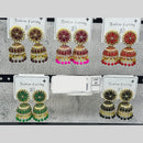 Raj Imitation Traditional Pota Stone And Austrian Pearl Jhumki Earrings for Women (Set of 24)