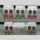 Raj Imitation Traditional Austrian Stone And Pearl Jhumki Earrings for Women (Set of 24)