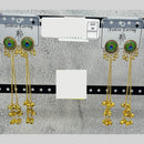 Raj Imitation Peacock Design Austrian Stone And Ghungroo Jhumki Earrings for Women (Set of 24)