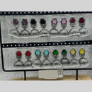 Raj Imitation Oxidised Pota Stone And Pearl Jhumki Earrings (Set of 24)