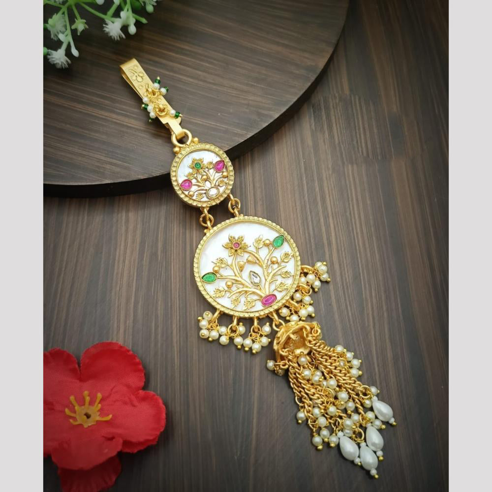 Tanish Art Jewellery Pota Stone And Pearls Kamar Challa
