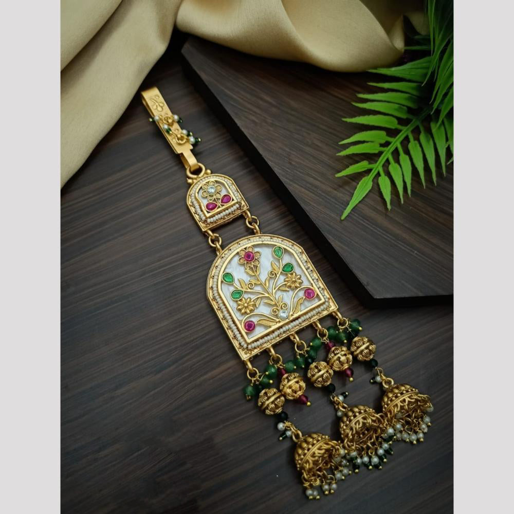 Tanish Art Jewellery Pota Stone And Pearls Kamar Challa