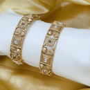 Tanish Art Jewellery Traditional Pota Stone And Pearl Bangles Set for Women