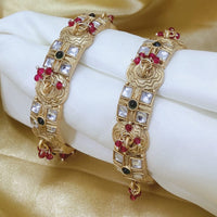 Tanish Art Jewellery Traditional Pota Stone And Pearl Bangles Set for Women