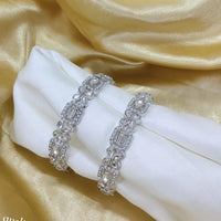 Tanish Art Jewellery Rhodium Crystal And Austrian Stone Bangles Set