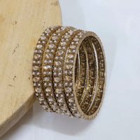 Tanish Art Jewellery Crystal And Pearl  Bangles Set