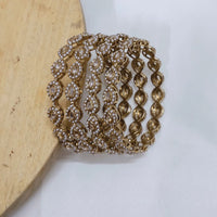 Tanish Art Jewellery Crystal And Pearl  Bangles Set