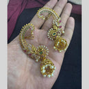 Tanish Art Jewellery Gold Plated Pota Stone And Beads Jhumki Earrings
