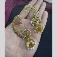 Tanish Art Jewellery Gold Plated Pota Stone And Beads Jhumki Earrings