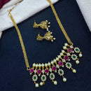 Tanish Art Jewellery Glow And Grace Pota And Austrain Stone Pearl Necklace Set 