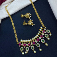 Tanish Art Jewellery Glow And Grace Pota And Austrain Stone Pearl Necklace Set 