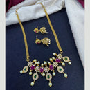 Tanish Art Jewellery Shine Bloom Pota And Austrain Stone Pearl Designer Necklace Set 